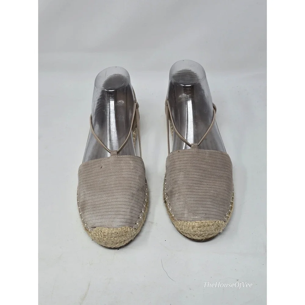 Eileen Fisher Vanilla Printed Suede Lee Espadrille Flats Shoes Size 8